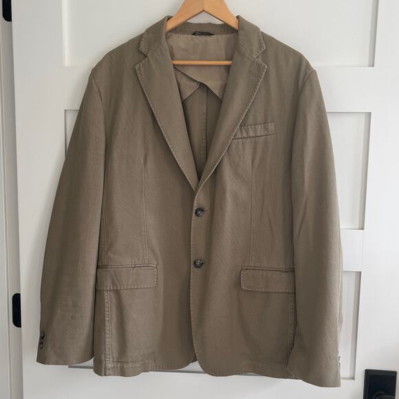 Banana Republic Mens Modern Fit Size 42 Tan Color Canvas Sportcoat Work Jacket - Picture 1 of 8